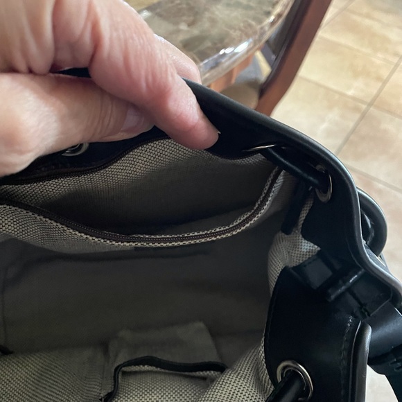 Dooney & Bourke Black Pebble Grain Leather Drawstring Bag 11 X 10.75 NEW - Picture 5 of 16